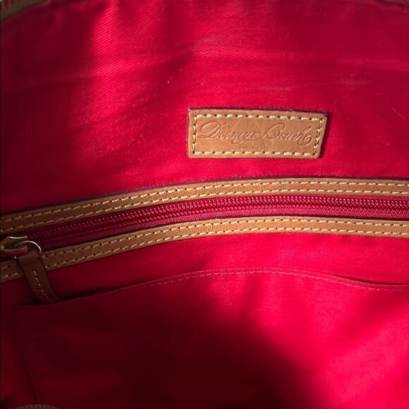 Dooney & Bourke Red Tote with Leather Handles material is suede - Picture 10 of 17
